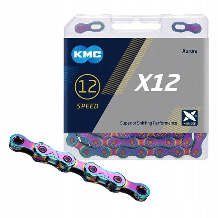 KMC X12 Chain - 12-speed - Aurora Blue with Quick Link