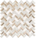 Larati Lane Glass herringbone Mosaic LRL3202 Chiara Fawn
