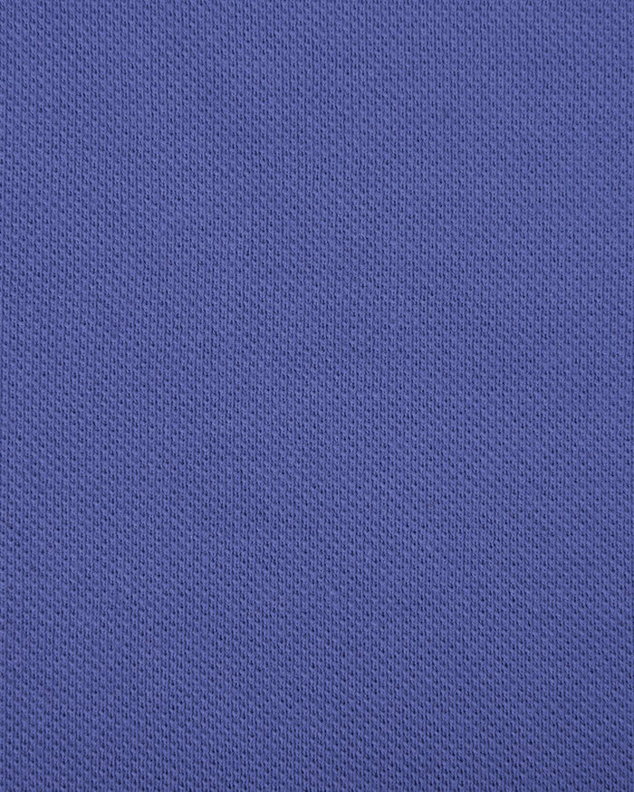 Close up of the custom oxford polo shirt for men by Luxire in lavender 2