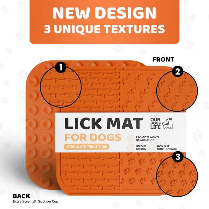 Lick Mat For Dogs with Spreader & Brush
