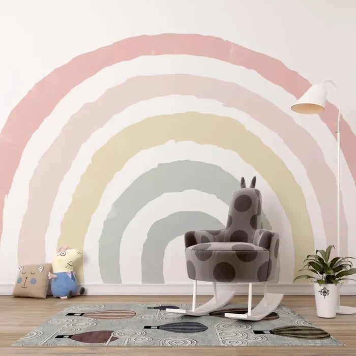 Light Tones Rainbow Wallpaper: Kids Nursery Decor (Peel and Stick)