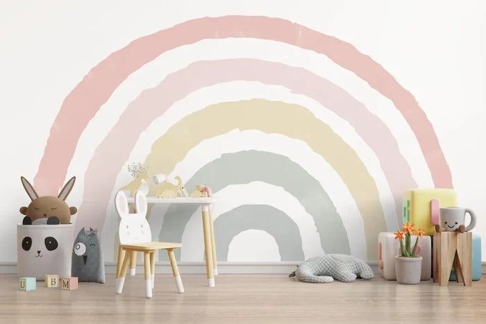 Light Tones Rainbow Wallpaper: Kids Nursery Decor (Peel and Stick)