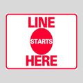 LINE STARTS HERE Corrugated A-Frame Sign - Multi (SG-315G)