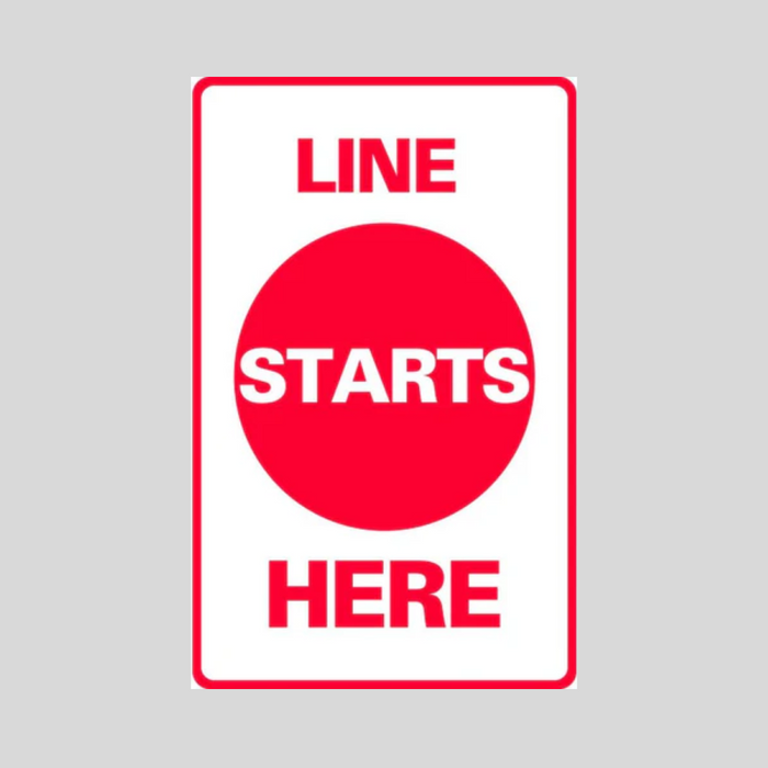 LINE STARTS HERE Medium A-Frame Sign (SG-315C)