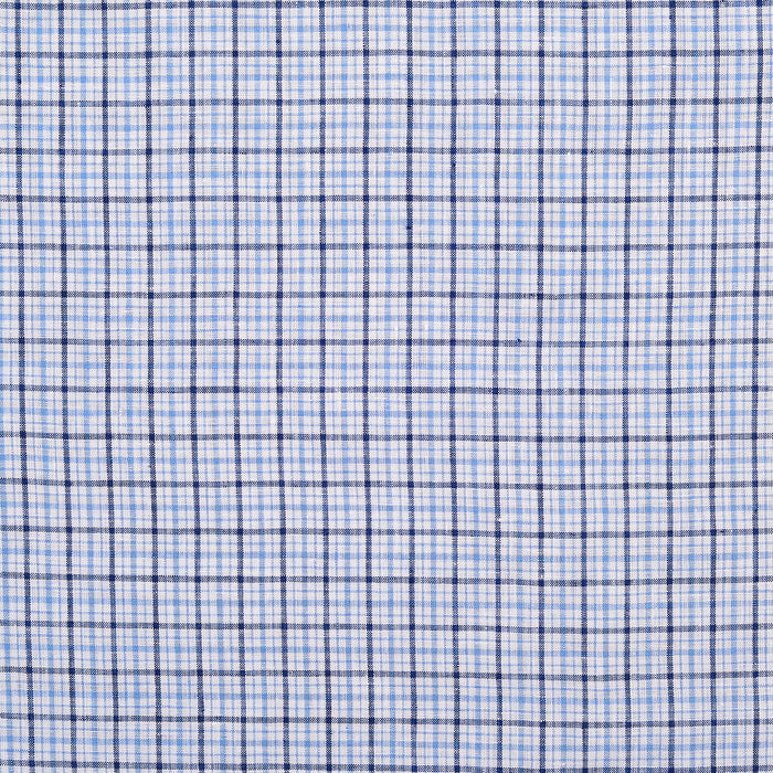 Linen: Shades Of Blue Stripes Tattersall