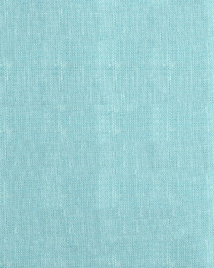 Close up view of custom linen shirt for men in light blue