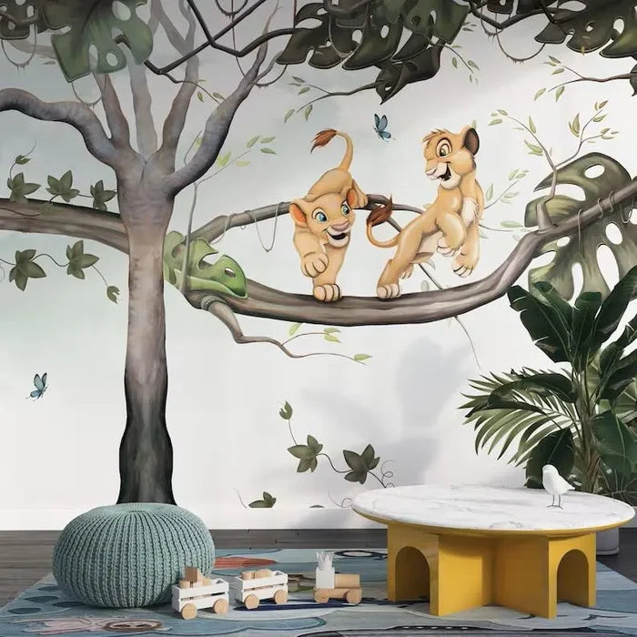 Lion Family Kids Room Wallpaper: Jungle Animal Mural
