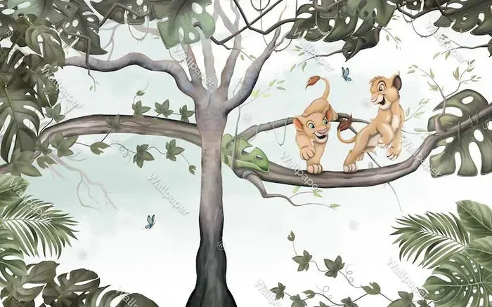 Lion Family Kids Room Wallpaper: Jungle Animal Mural