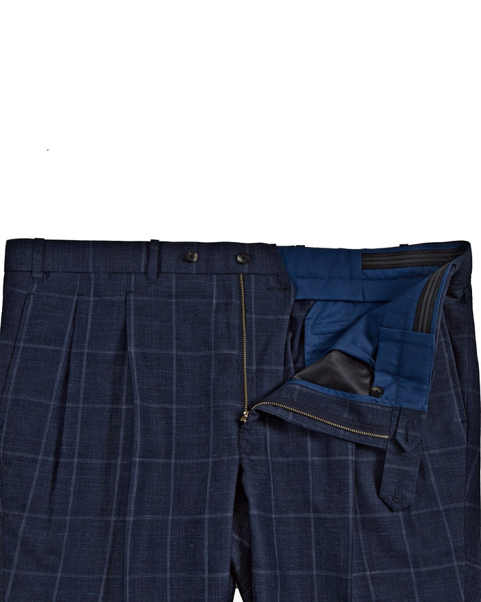 Loro Piana: Dark Blue Windowpane