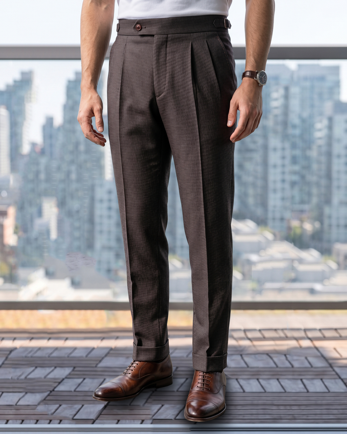 Loro Piana: Maroon Off-white Nailshead