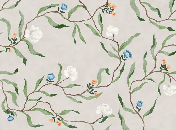 Mixed Color Wildflower Wallpaper: Botanical Peel and Stick Wall Mural