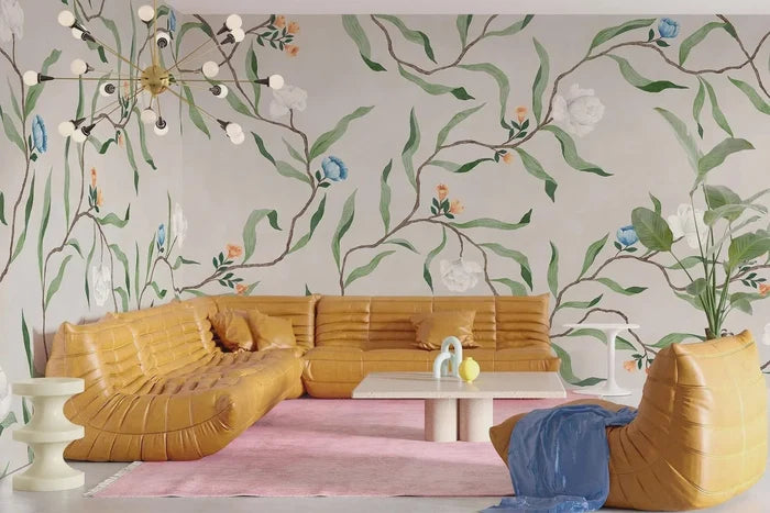 Mixed Color Wildflower Wallpaper: Botanical Peel and Stick Wall Mural