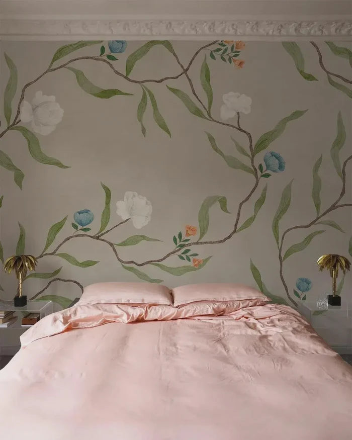 Mixed Color Wildflower Wallpaper: Botanical Peel and Stick Wall Mural