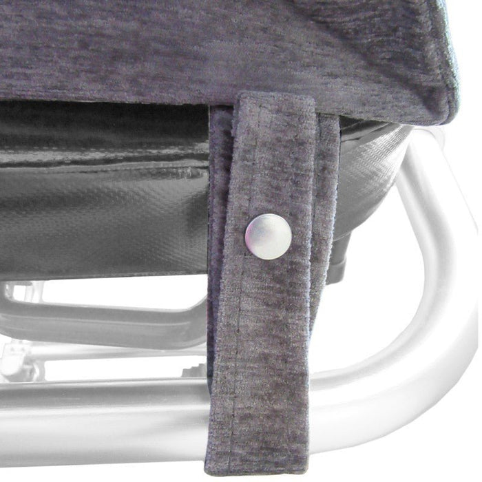 Model 335 cot pouch handle detail, reinforced carry straps for removal transfers | American Mortuary Coolers