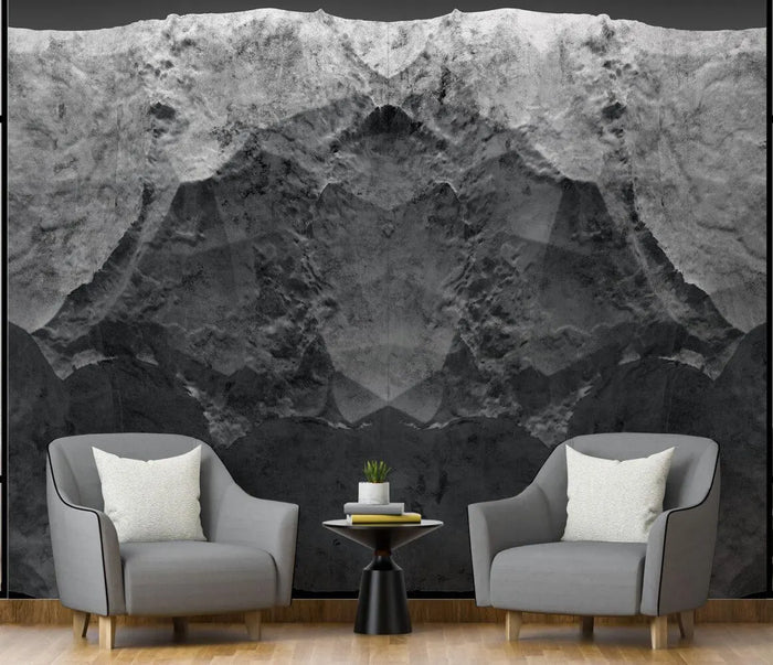 Modern Gray Concrete Stone Look 3D Wallpaper - Peel and Stick