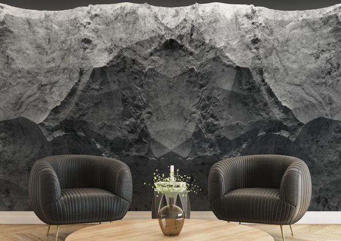 Modern Gray Concrete Stone Look 3D Wallpaper - Peel and Stick