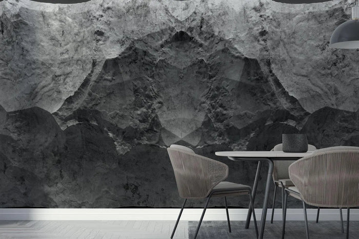 Modern Gray Concrete Stone Look 3D Wallpaper - Peel and Stick