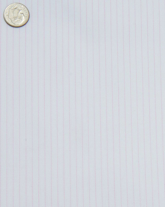 Monti Pale Pink Pinstripes on White Twill