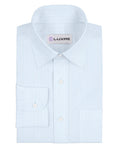 Muave Blue Stripes on White Silk