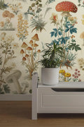 Mushroom and Plants Wallpaper: Secret Garden Botanical Peel and Stick