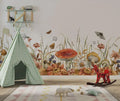 Mushroom Botanical Wallpaper: Secret Garden Peel and Stick Wall Mural