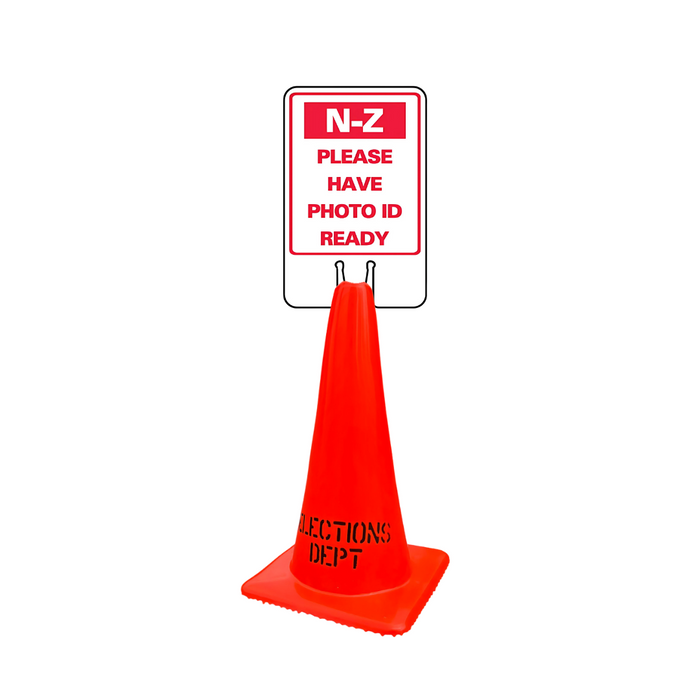 N-Z PLEASE HAVE PHOTO ID READY Cone Topper Sign (SG-317I1)