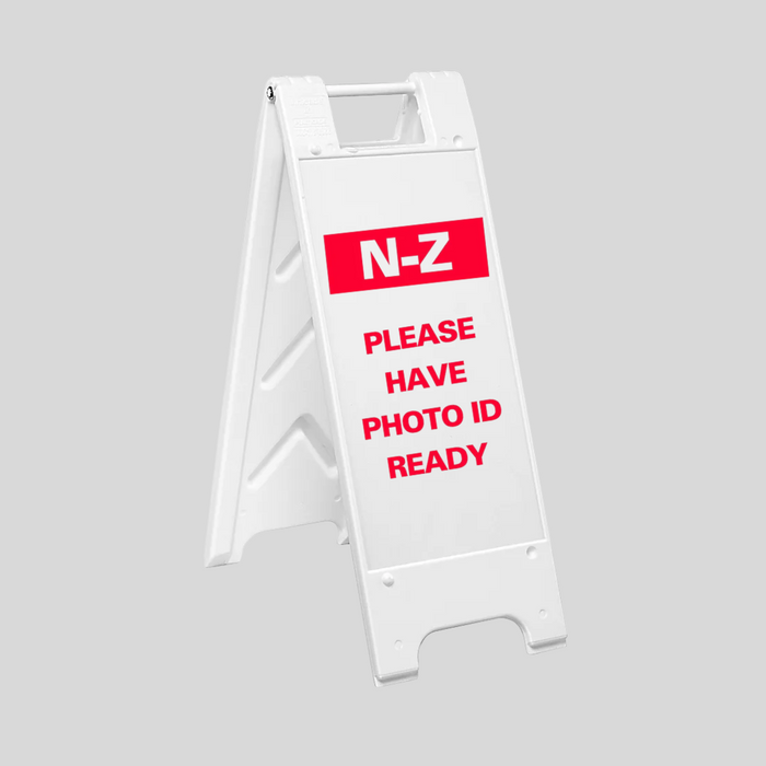N-Z PLEASE HAVE PHOTO ID READY Slim Sign (SG-317E)