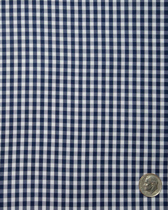Navy and White Macro Gingham Checks Shirt