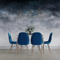 Navy Blue Concrete Look Wallpaper Mural: Textured Nonwoven or Peel & Stick