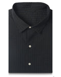 Navy on Black Stripes Seersucker