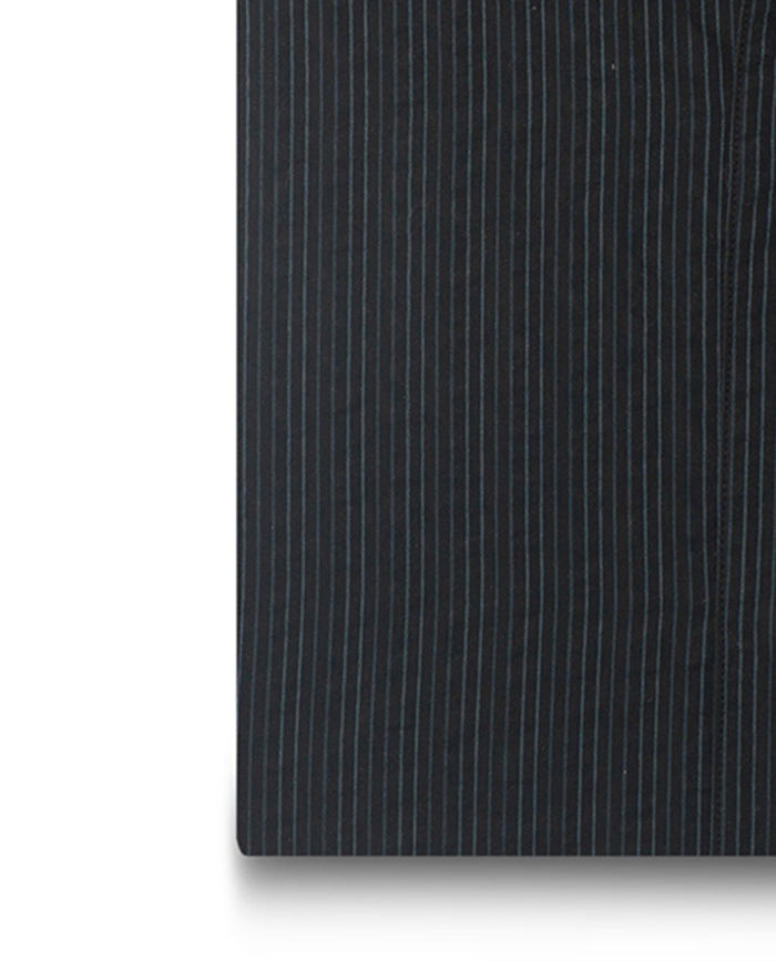 Navy on Black Stripes Seersucker
