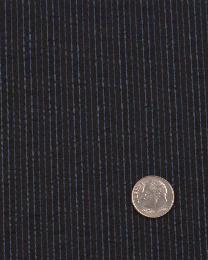 Navy on Black Stripes Seersucker