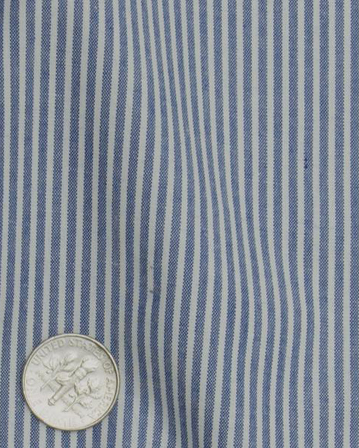 Navy on White Pencil Stripes