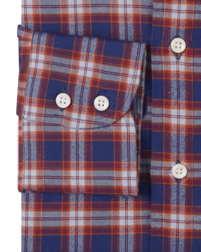 Navy Plum Tattersall Soft Twill