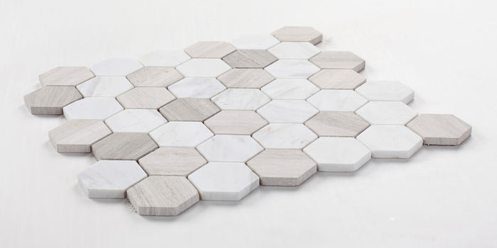 NB124 Volkas Haisa Marble Hexagon Mosaic Angle View