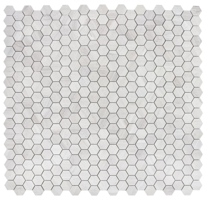 NB372 Wooden Grey 2 x 2 Honed Marble Mosaic tile 9 sheets together