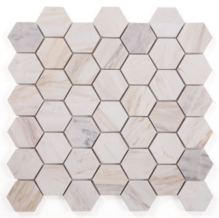 NB3730 Eurasian Honed 2 x 2 Hexagon Marble Mosaic