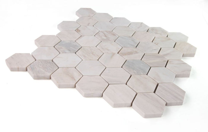 NB3730 Eurasian Honed 2 x 2 Hexagon Marble Mosaic Angle View