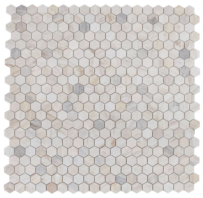 NB3730 Eurasian Honed 2 x 2 Hexagon Marble Mosaic 9 sheets together