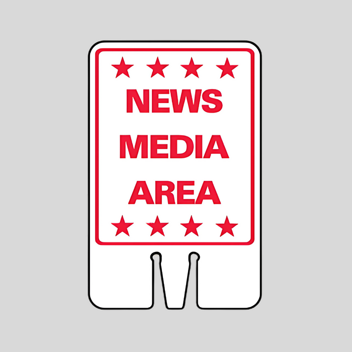 NEWS MEDIA AREA Cone Topper Sign (SG-220I1)