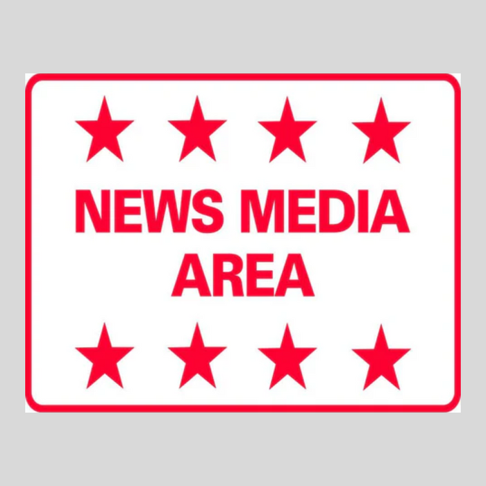 NEWS MEDIA AREA Corrugated A-Frame Sign - Multi (SG-220G)