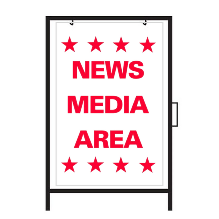 NEWS MEDIA AREA DOUBLE-SIDED Metal A-Frame Sign (SG-220A2)