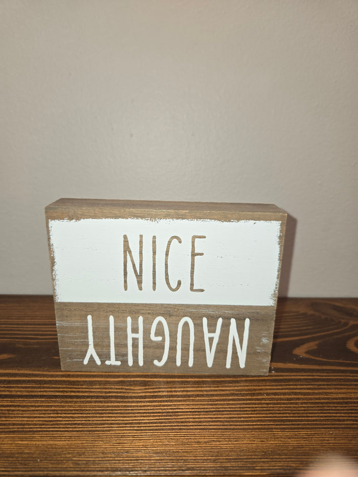 Nice Naughty - Box Sign