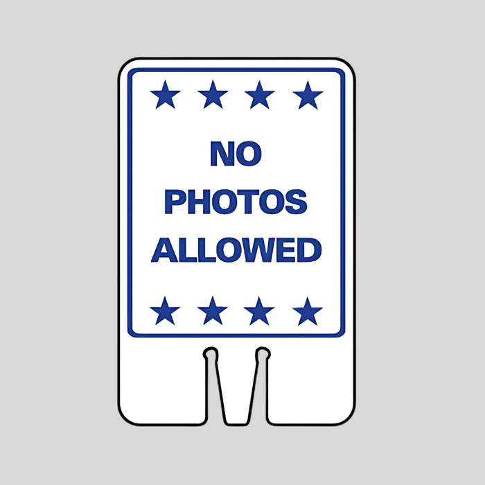 NO PHOTOS ALLOWED Cone Topper Sign (SG-221I1)
