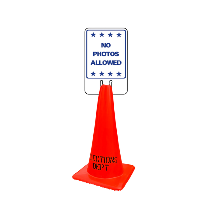 NO PHOTOS ALLOWED Cone Topper Sign (SG-221I1)