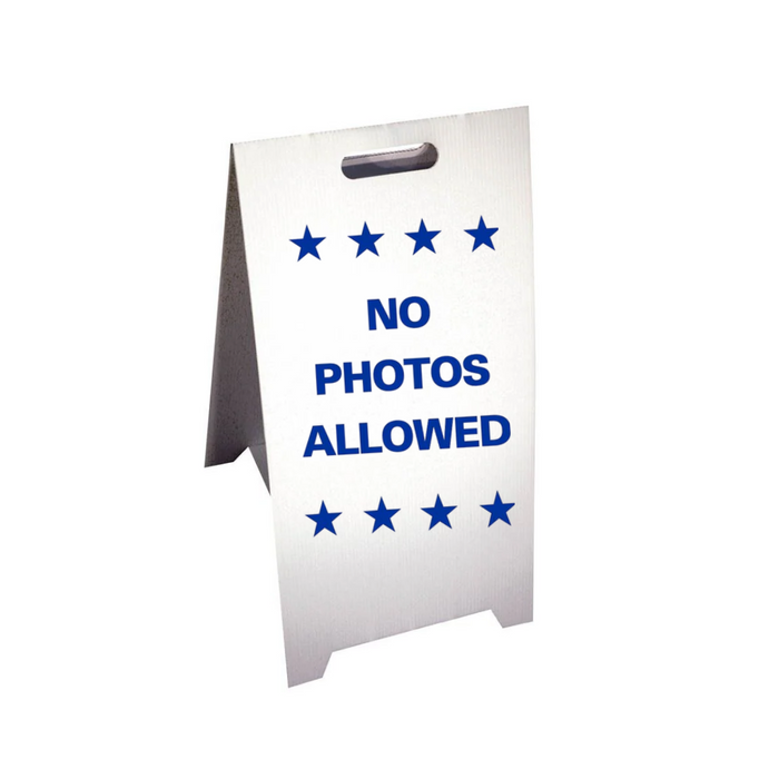 NO PHOTOS ALLOWED Corrugated A-Frame Sign (SG-221F)