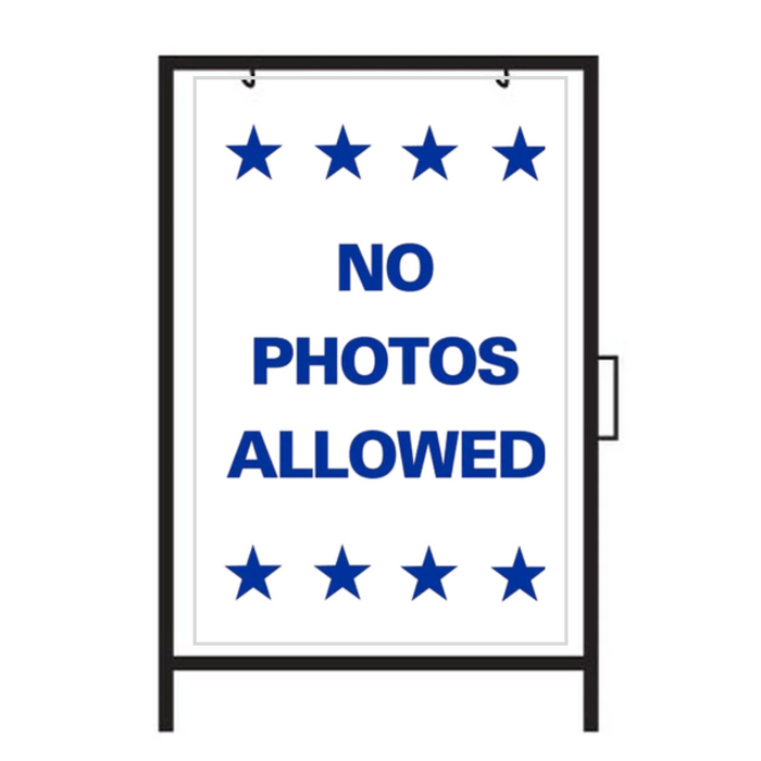 NO PHOTOS ALLOWED DOUBLE-SIDED Metal A-Frame Sign (SG-221A2)