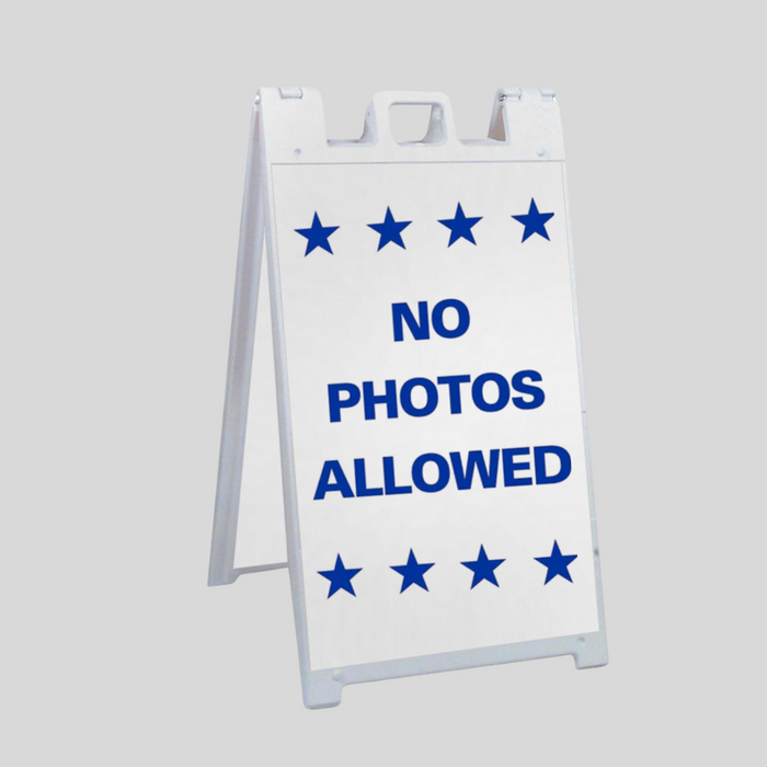 NO PHOTOS ALLOWED Large A-Frame Sign (SG-221B)