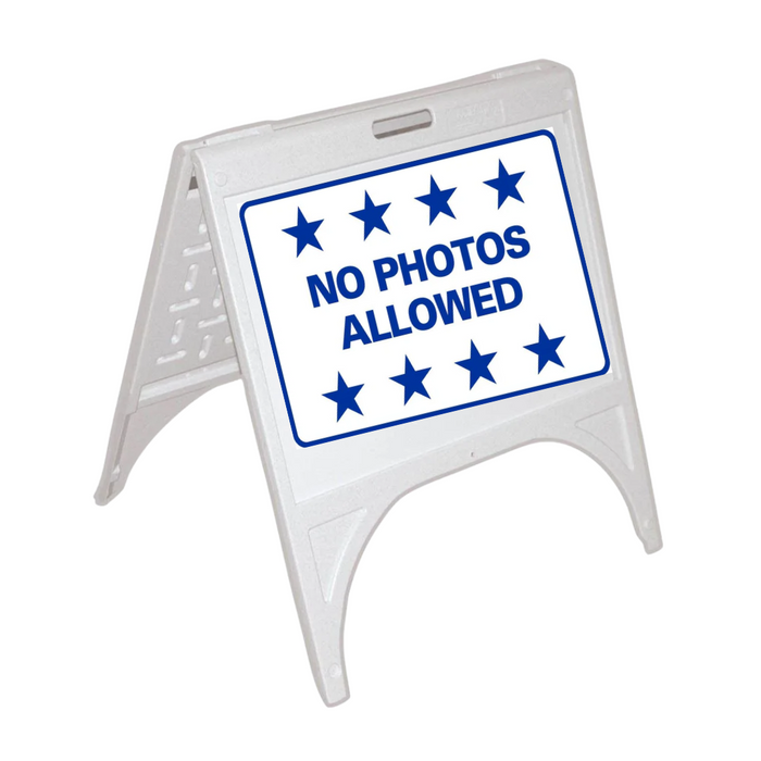 NO PHOTOS ALLOWED Small A-Frame Sign (SG-221D)