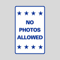 NO PHOTOS ALLOWED Weightable Base Sign (SG-221H)